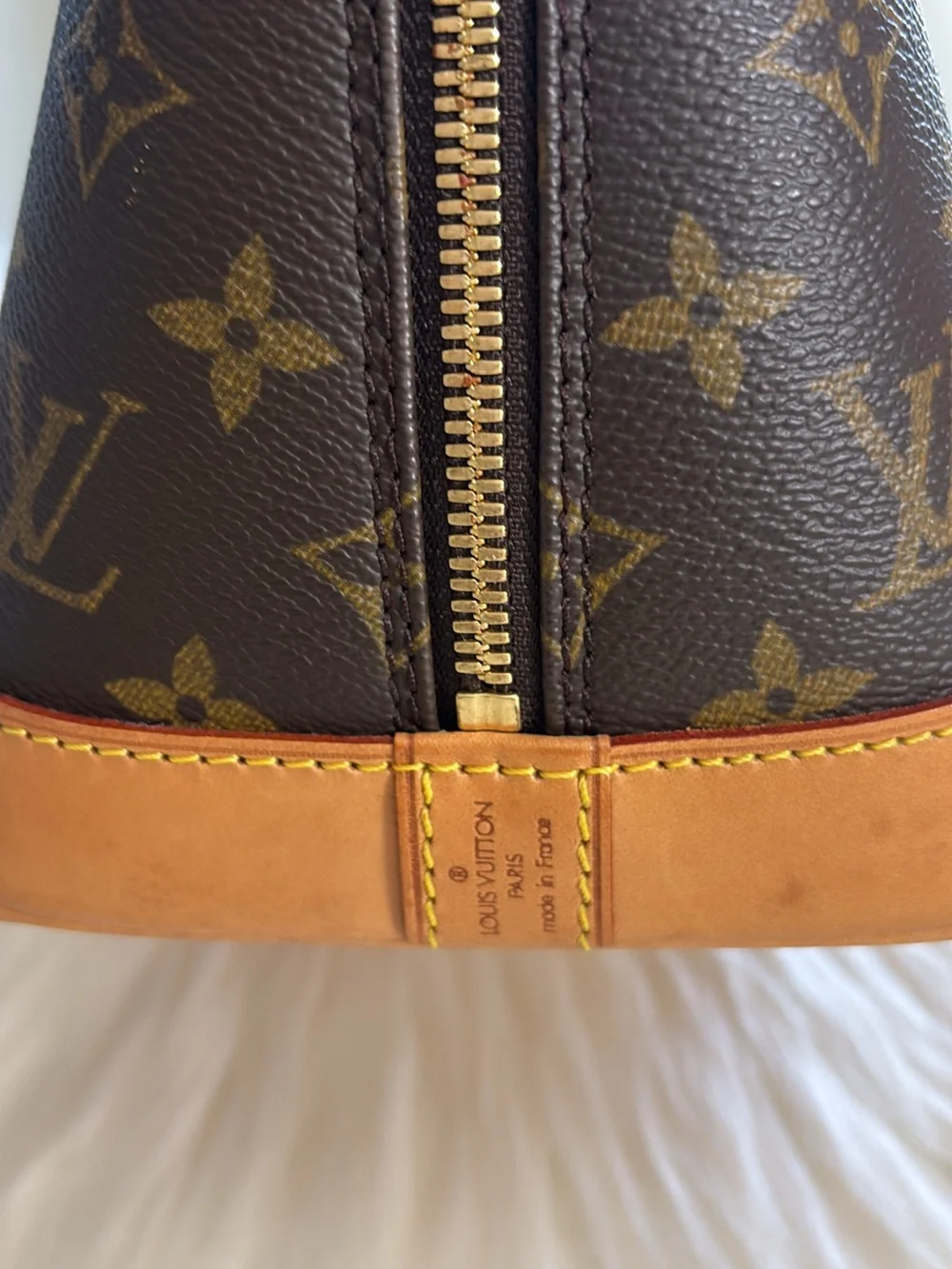 Louis Vuitton Monogram Alma Satchel in Brown and Tan